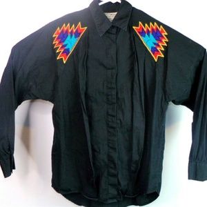 Vintage Wrangler Shirt Western Cowboy Dress Shirt